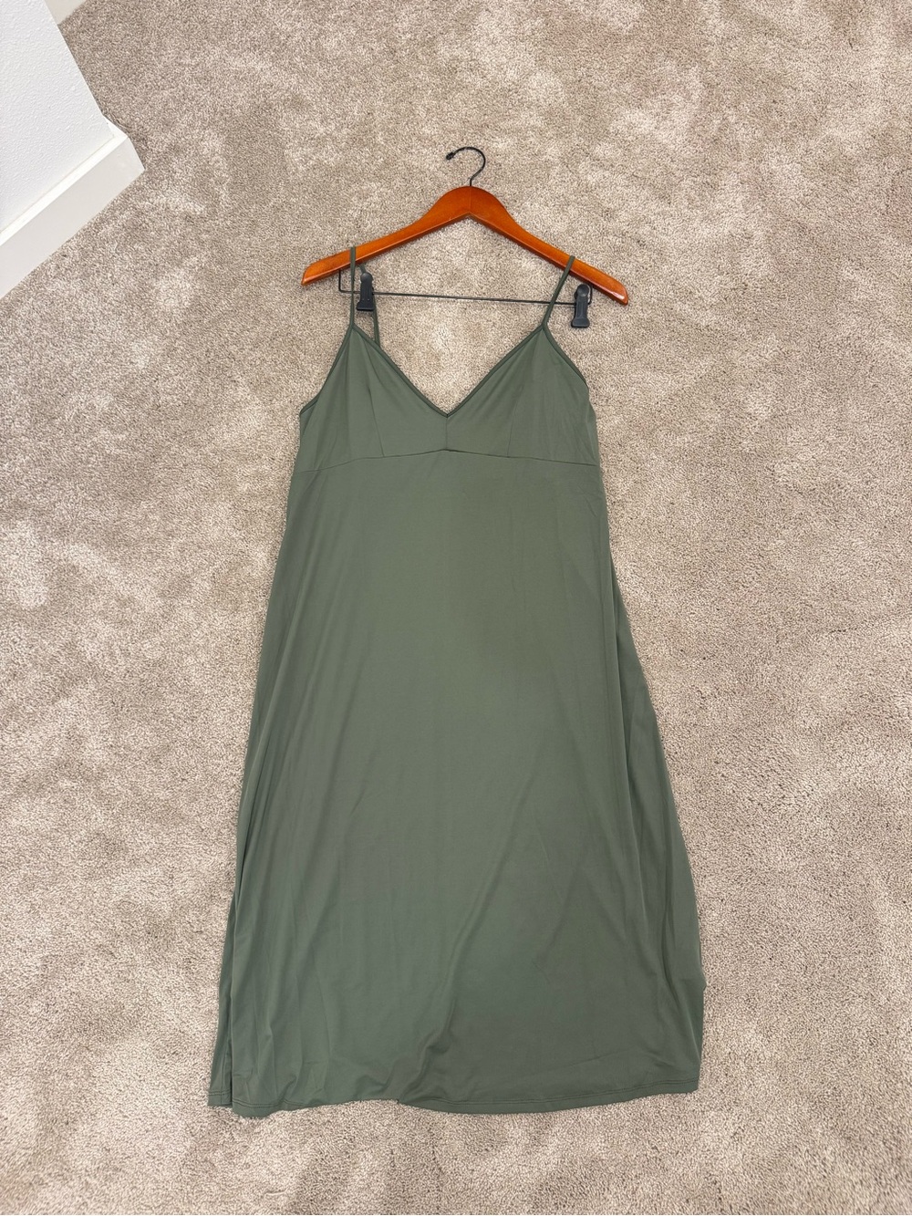 Johnny Was Olive Green Midi Slip Dress